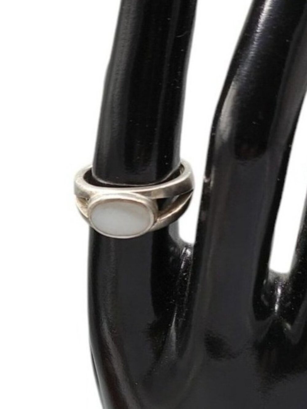 SU Sterling Silver Mother Of Pearl Ring Size 8 Band Style Thailand 925 Gemstone - Picture 7 of 16